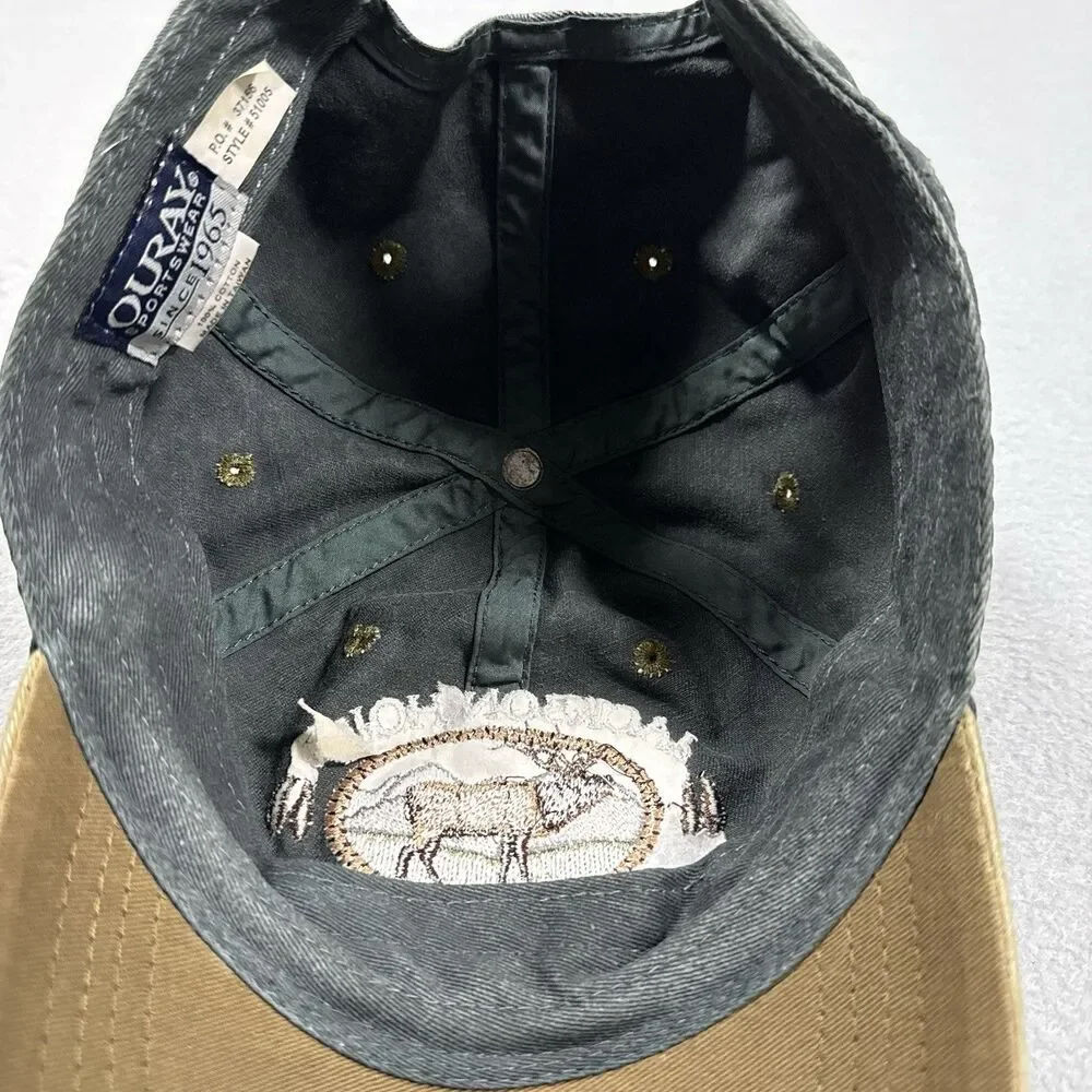 Ouray Jackson Hole Wyoming Elk Embroidered Baseball Cap Hat Gray Green One Size